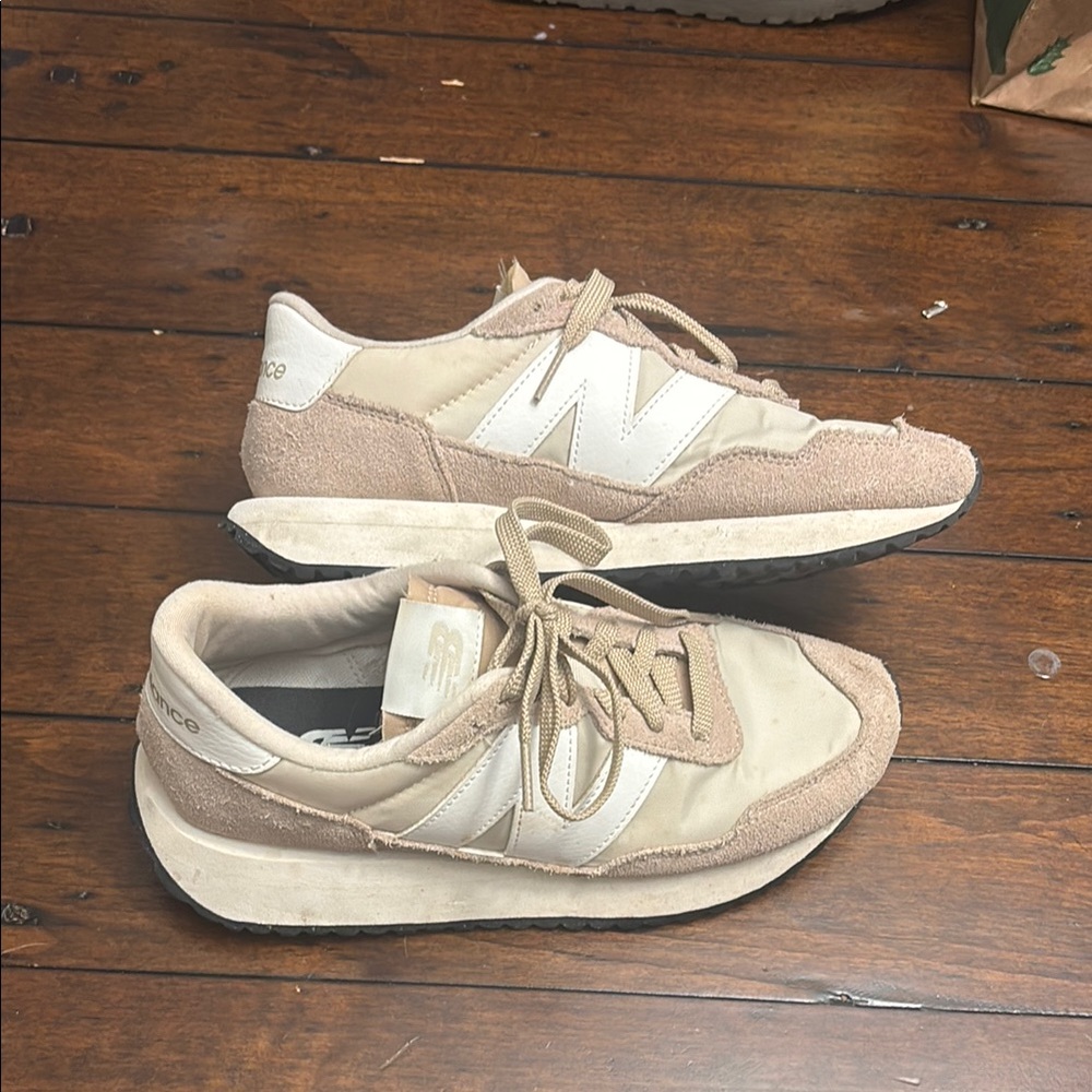 New Balance 237 Beige and White Sneakers